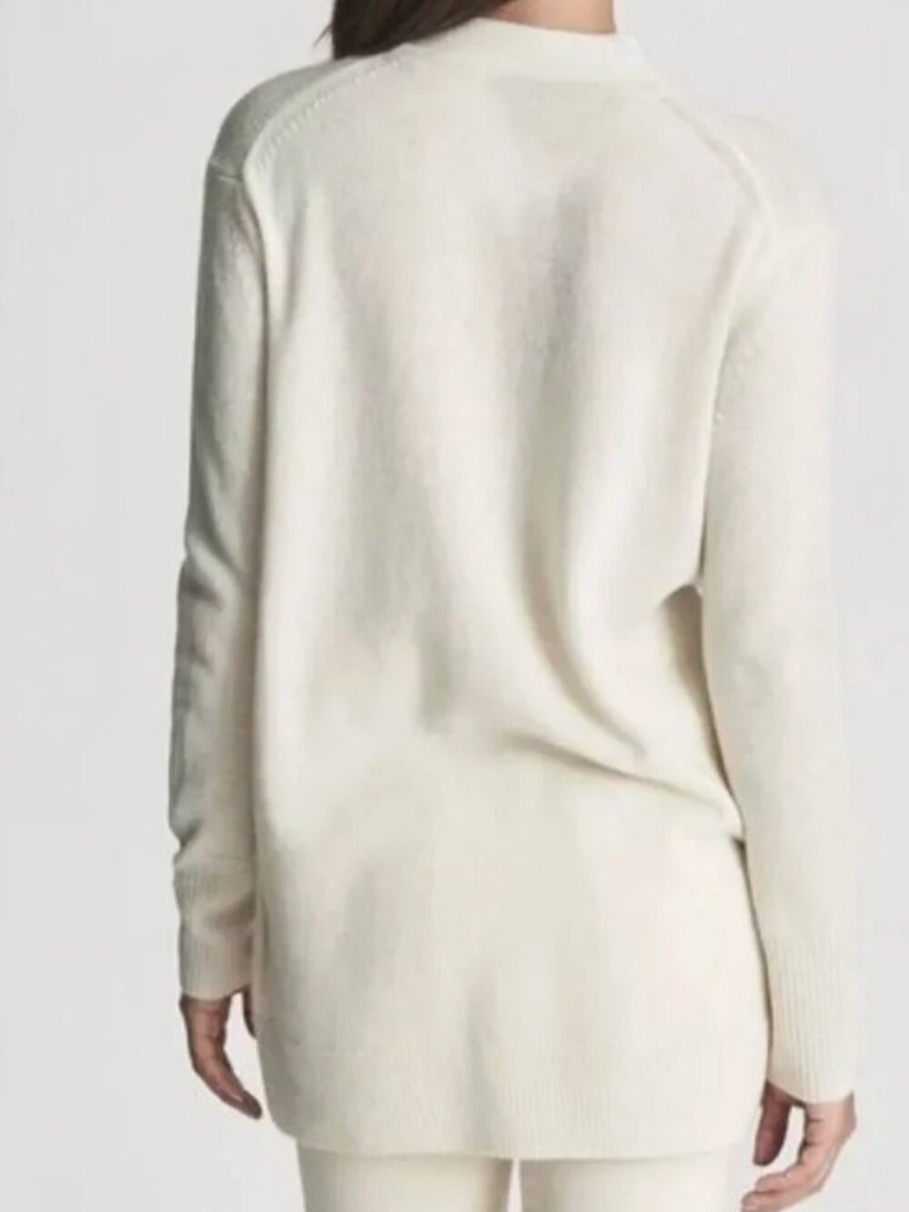 NWT Reiss Ivory Cashmere Wool Blend Kelis Cardigan Sweater XS Quiet Luxury - Picture 2 of 9